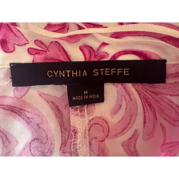 Cynthia Steffe Women’s Medium Pink Button Up Belted Twirl Dress - Picture 7 of 7